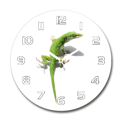 Round wall clock Green lizard