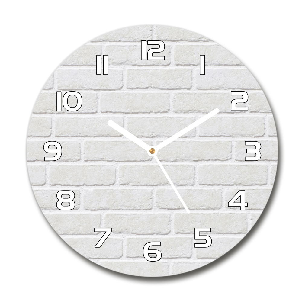 Round clock glass Brick wall