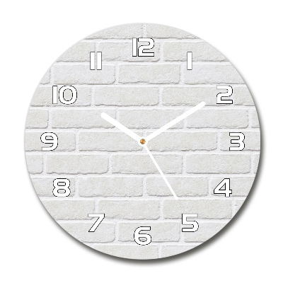 Round clock glass Brick wall