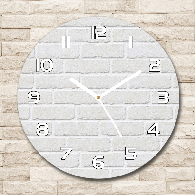 Round clock glass Brick wall