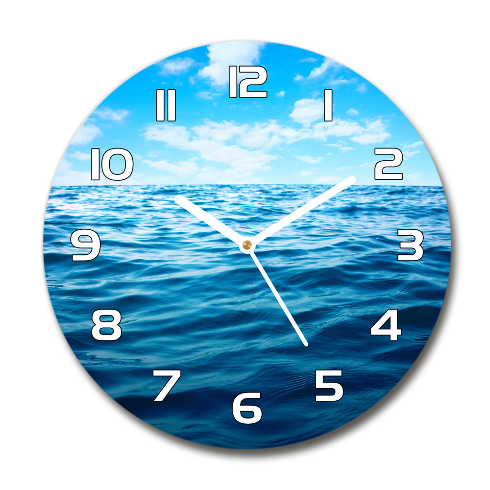 Round clock glass Sea water