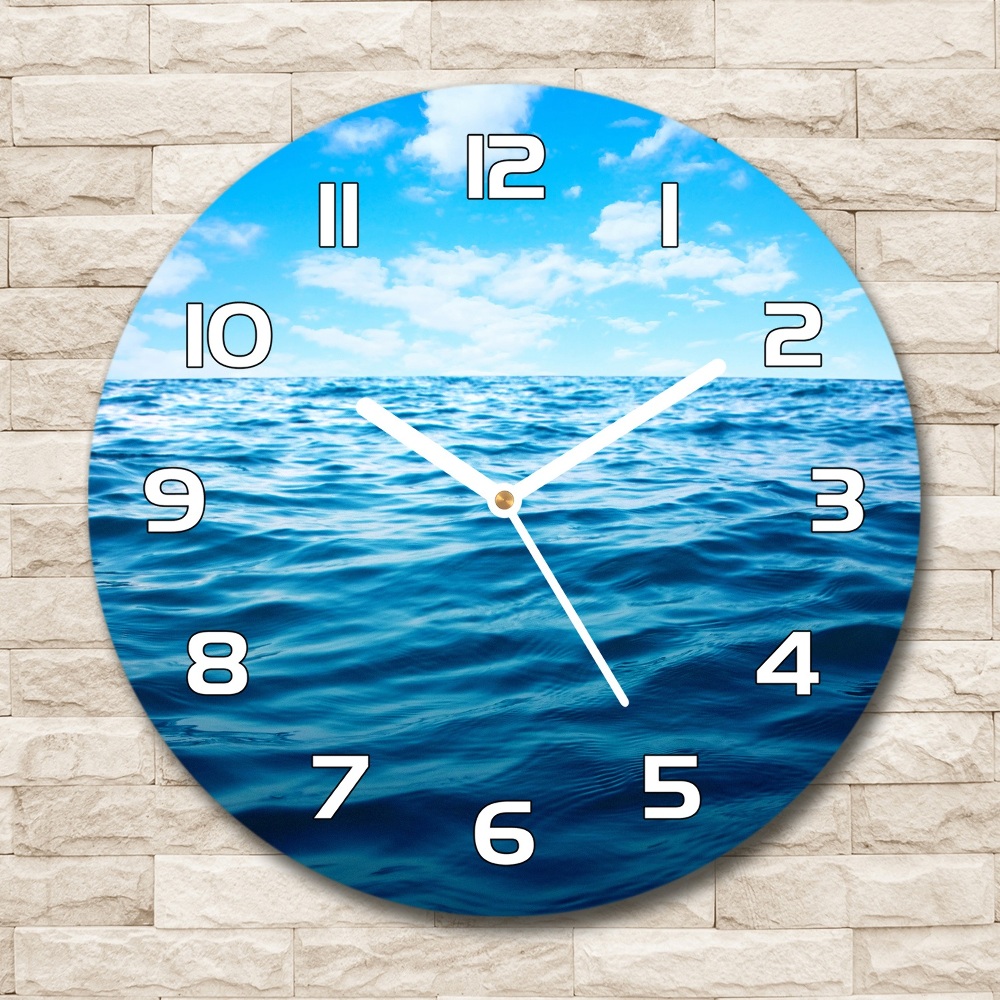 Round clock glass Sea water