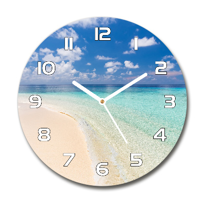 Round wall clock Beach in the Maldives