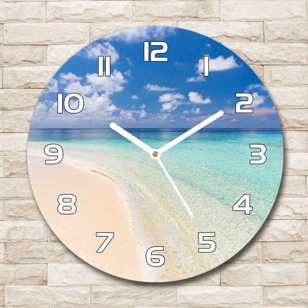 Round wall clock Beach in the Maldives