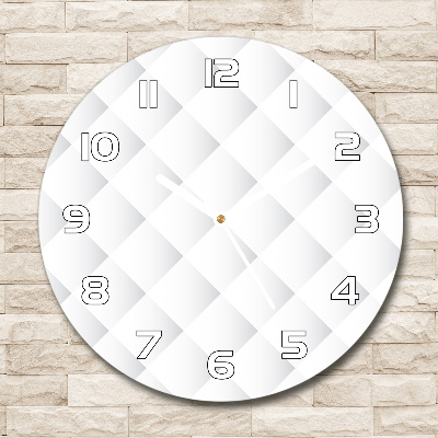 Round glass wall clock Square background