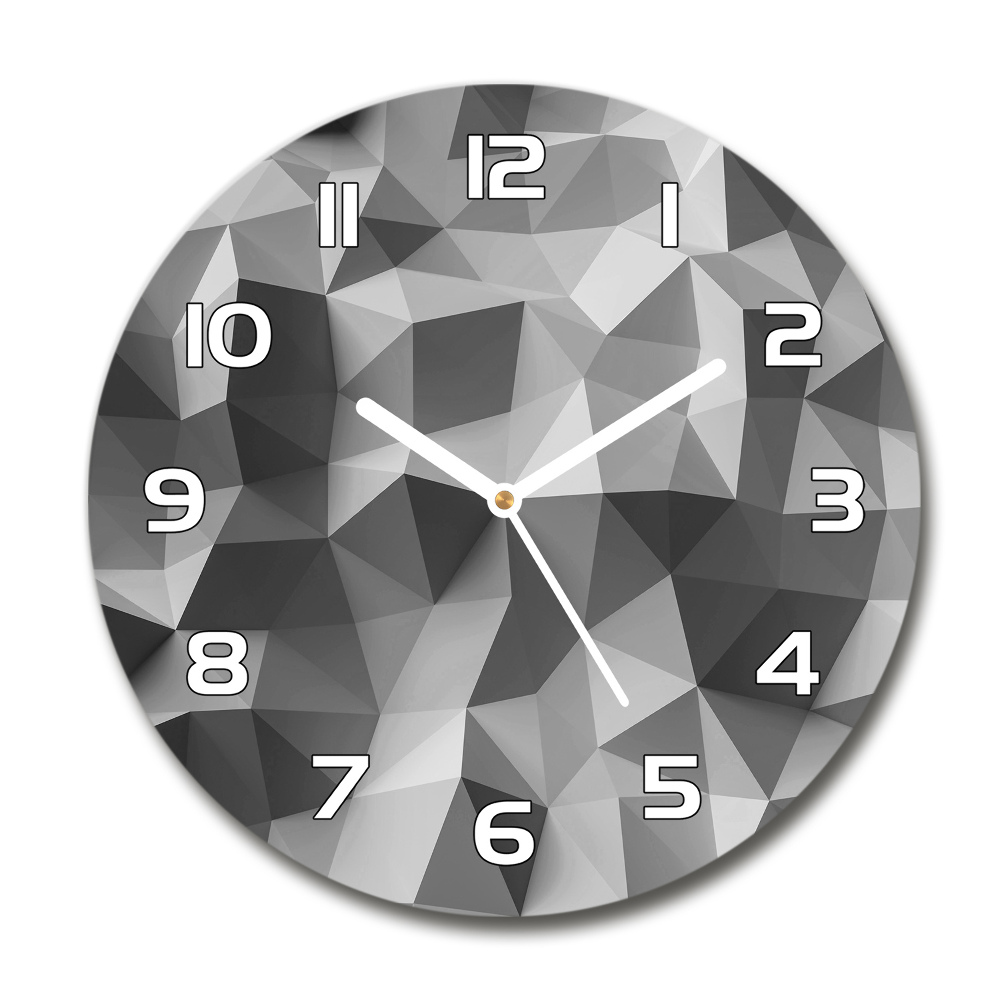 Round glass wall clock Abstraction of the triangle