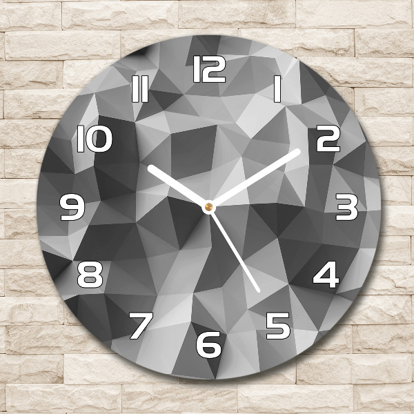 Round glass wall clock Abstraction of the triangle