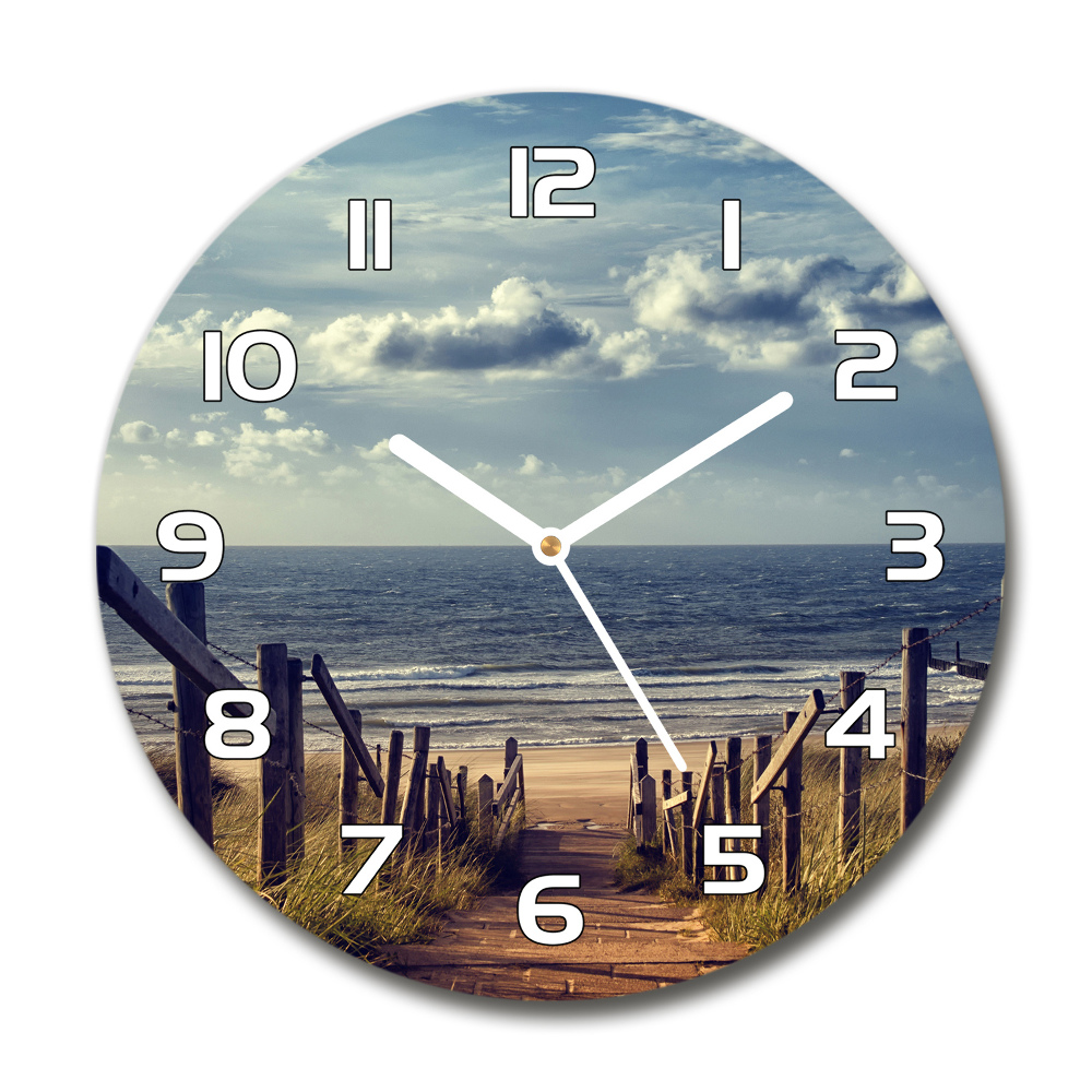 Round wall clock Path to the beach