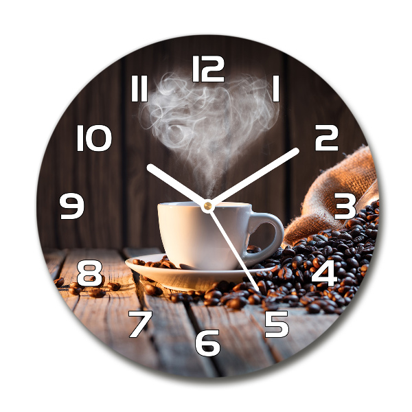 Round wall clock Cup of coffee