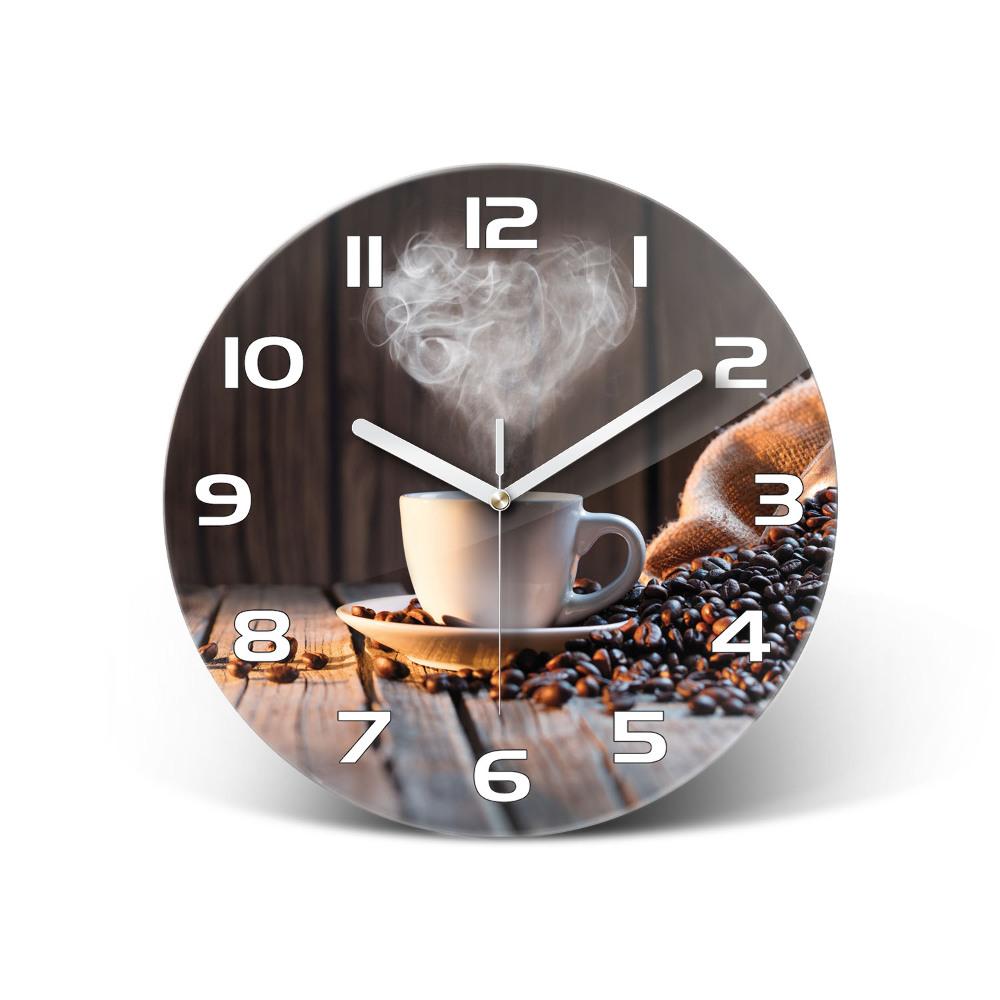 Round wall clock Cup of coffee