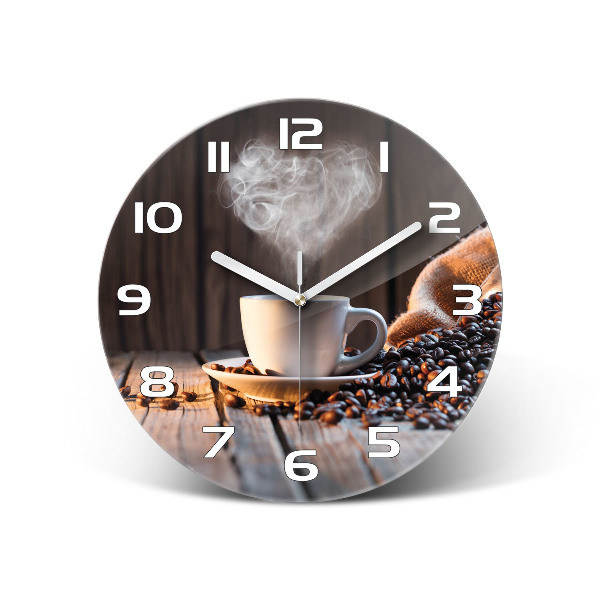 Round wall clock Cup of coffee