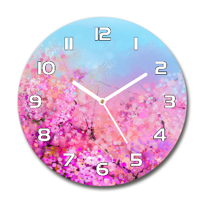 Round wall clock Cherry blossoms