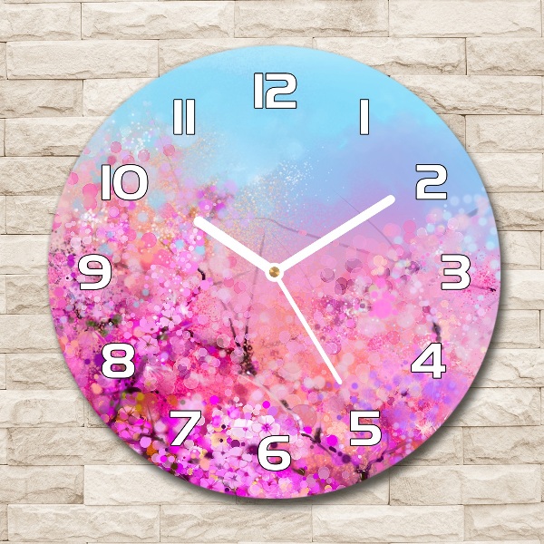 Round wall clock Cherry blossoms