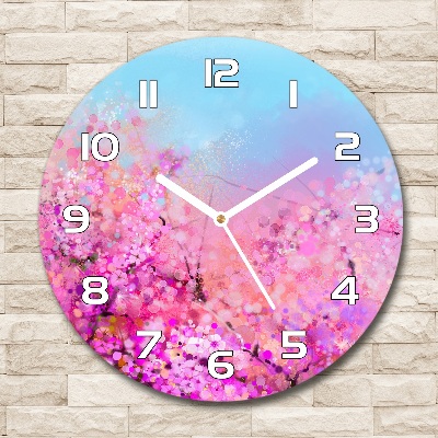 Round wall clock Cherry blossoms