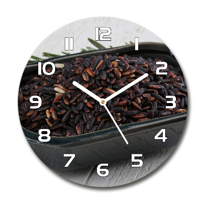 Round wall clock Wild rice in a bowl