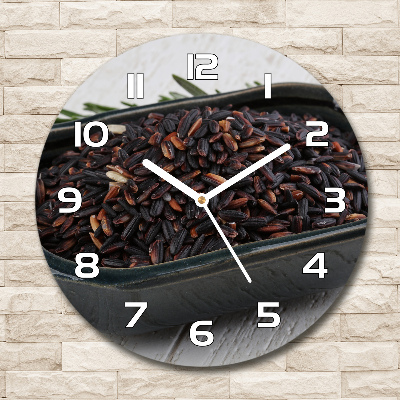 Round wall clock Wild rice in a bowl