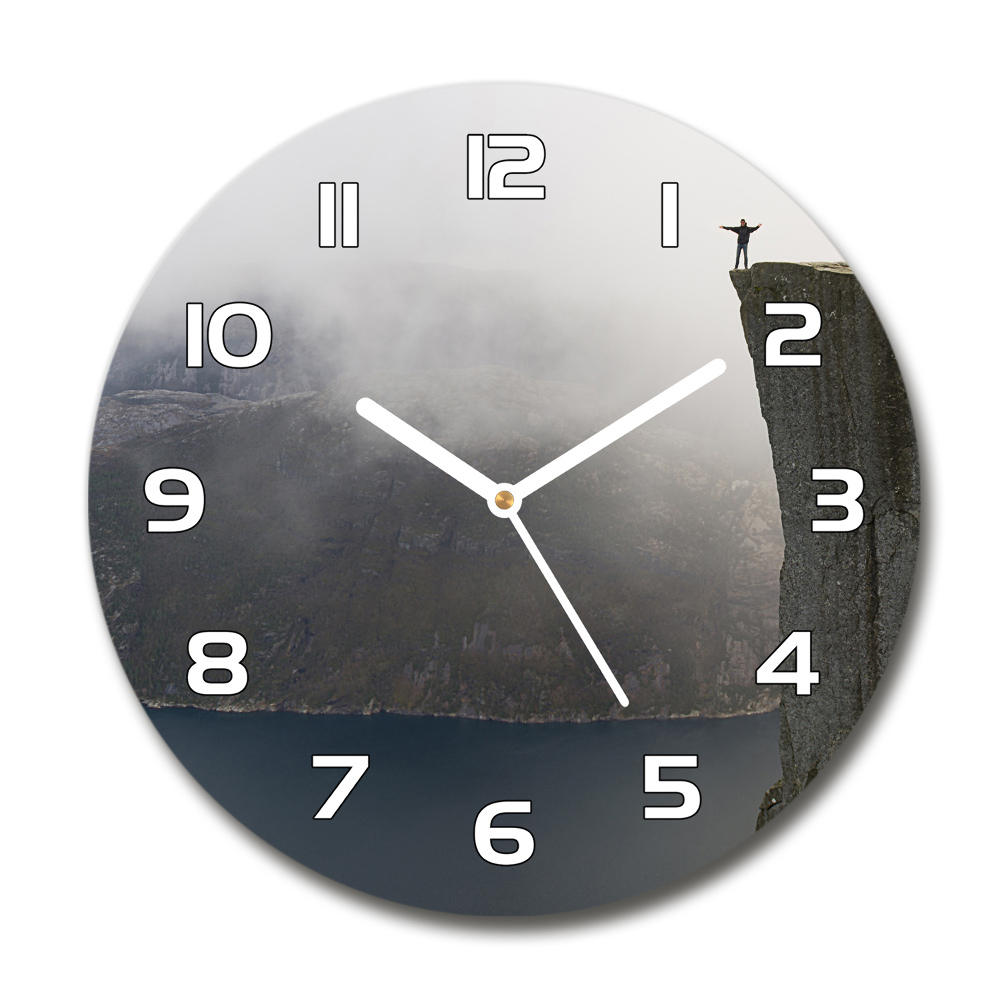 Round wall clock Norwegian cliff