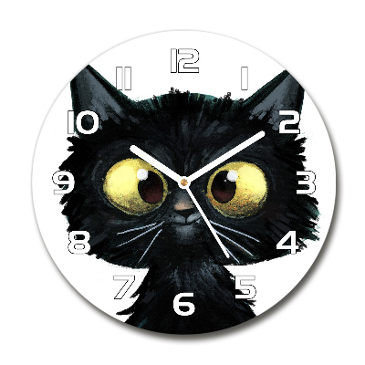 Round wall clock Illustration of the cat