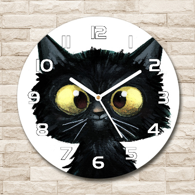 Round wall clock Illustration of the cat