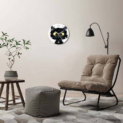 Round wall clock Illustration of the cat