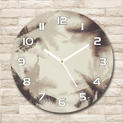 Round wall clock Palm trees