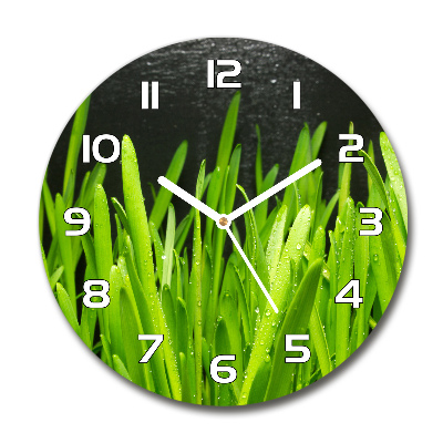 Round wall clock Grass