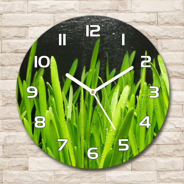 Round wall clock Grass