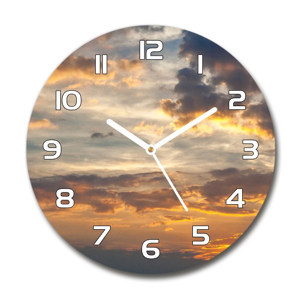 Round wall clock Sunset