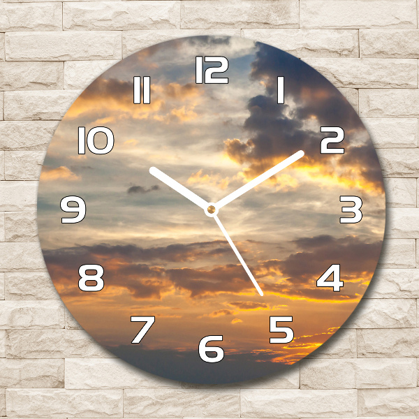 Round wall clock Sunset