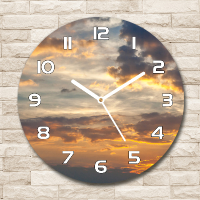 Round wall clock Sunset