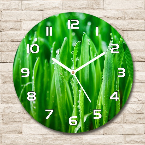 Round wall clock Grass