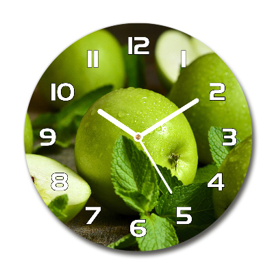 Round wall clock Green apples