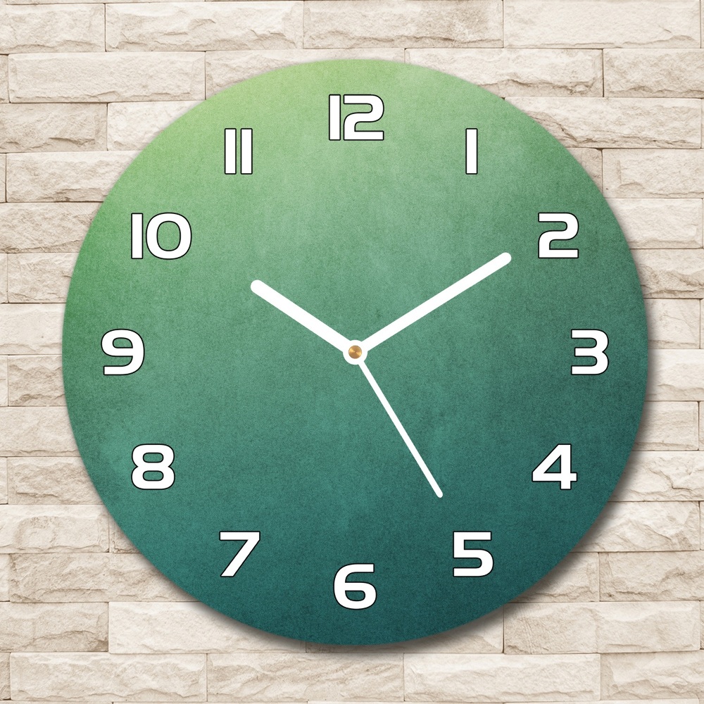 Round glass wall clock Sea gradient