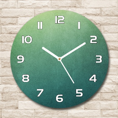 Round glass wall clock Sea gradient