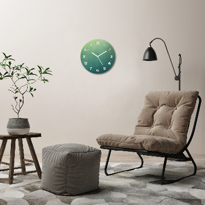 Round glass wall clock Sea gradient