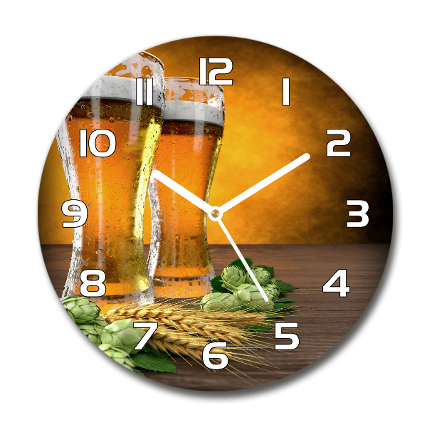 Round wall clock Two glasses of beer