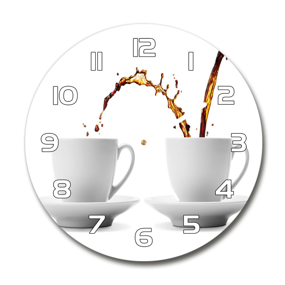 Round wall clock Pouring coffee