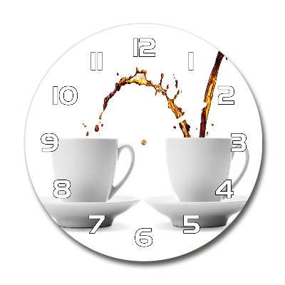 Round wall clock Pouring coffee