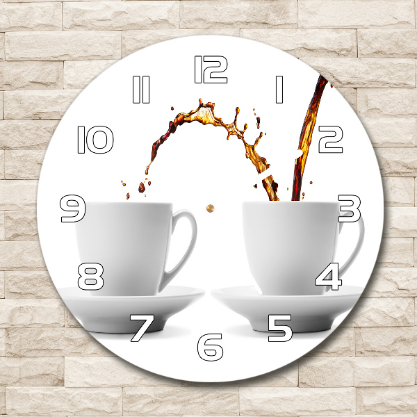 Round wall clock Pouring coffee