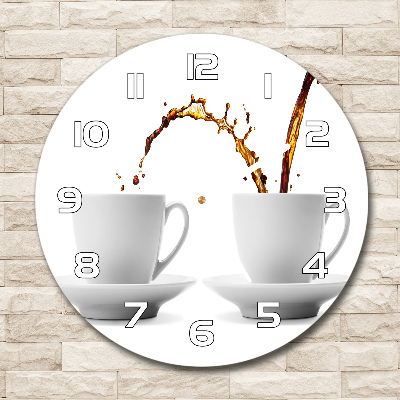 Round wall clock Pouring coffee