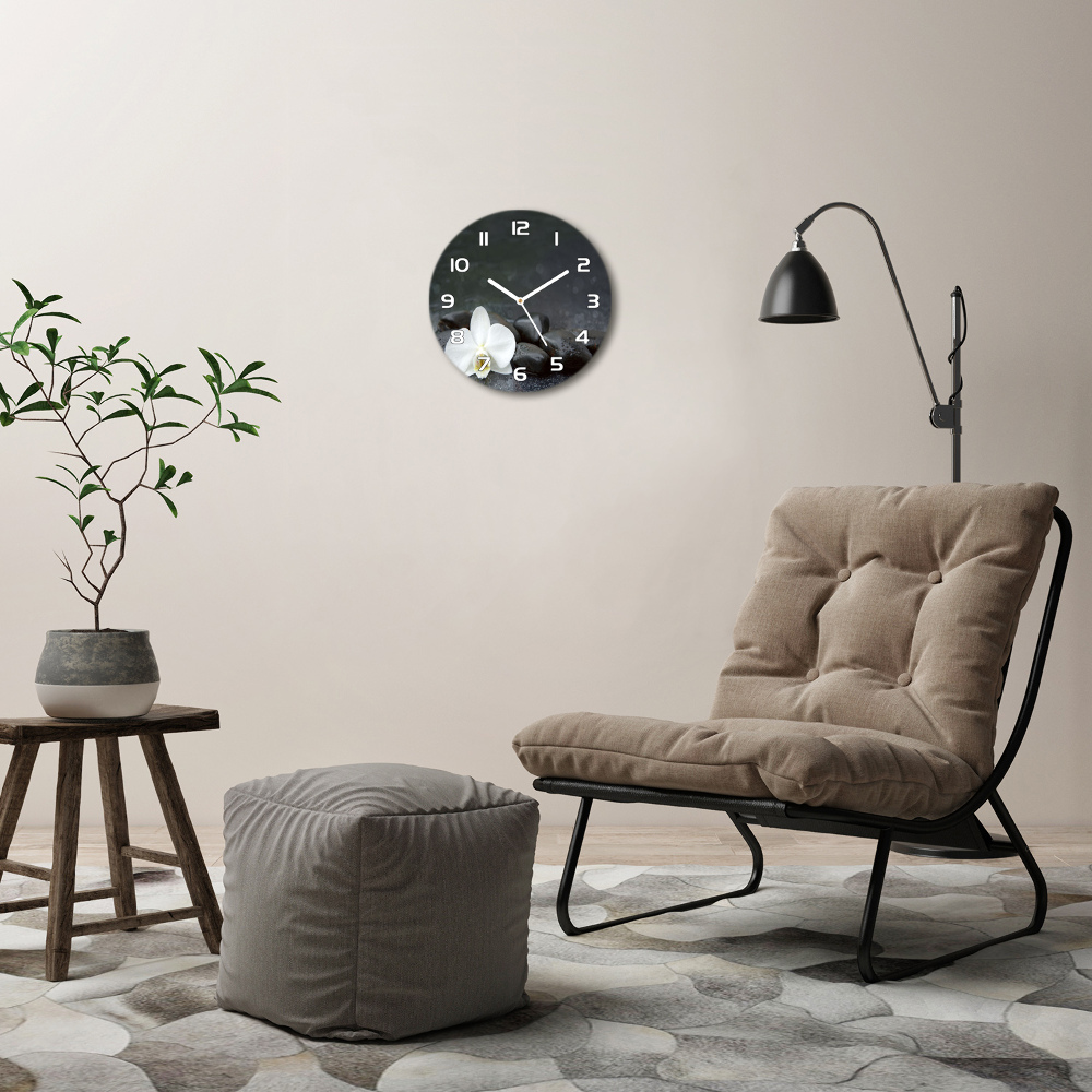 Round wall clock Orchid