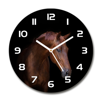 Round wall clock Brown horse