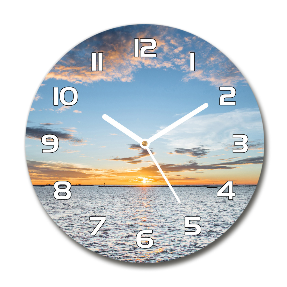 Round wall clock Twilight by the sea