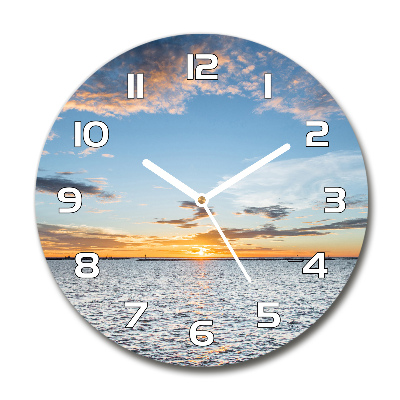 Round wall clock Twilight by the sea