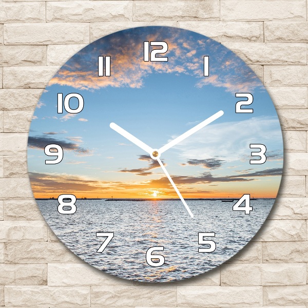 Round wall clock Twilight by the sea