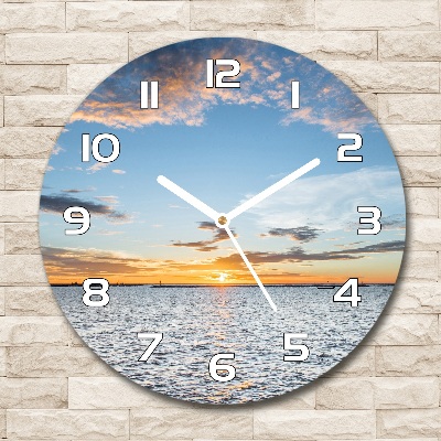 Round wall clock Twilight by the sea