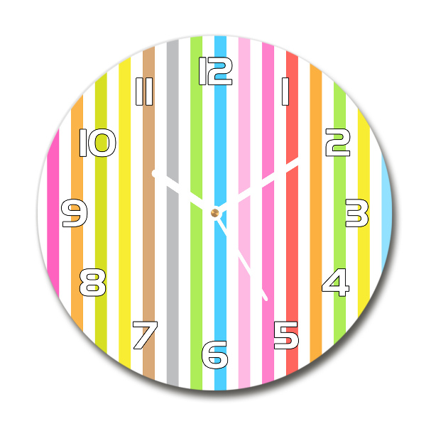 Round wall clock Colorful stripes
