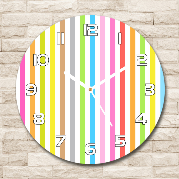 Round wall clock Colorful stripes