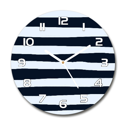 Round glass wall clock Background with stripes