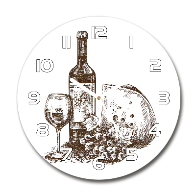 Round wall clock Wine and snacks